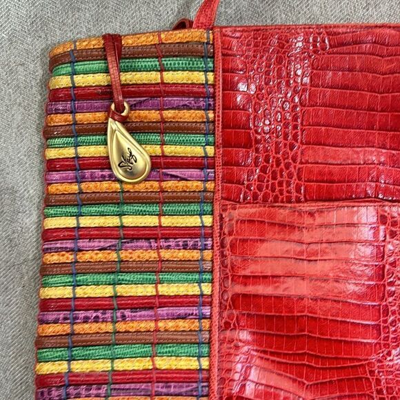 Rare EUC Sharif leather and snake skin embossed bag - Picture 3 of 6